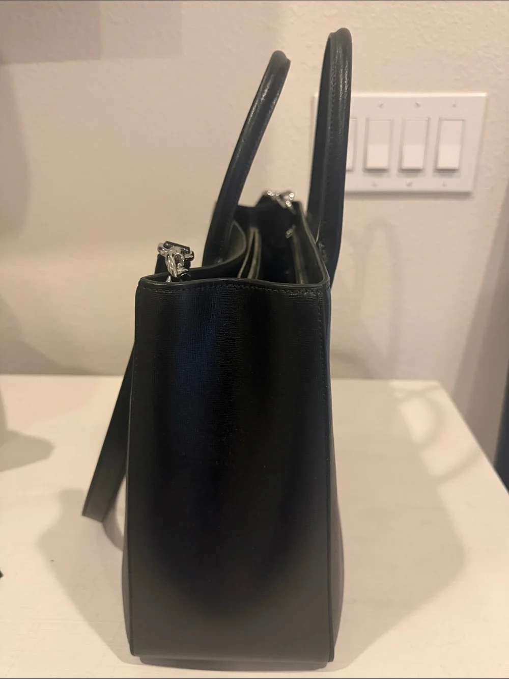 kate spade Black structured satchel with Removable Strap